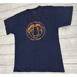 Yeti Coolers Bear Proof Adult Short Sleeve T Shirt Size Large Blue